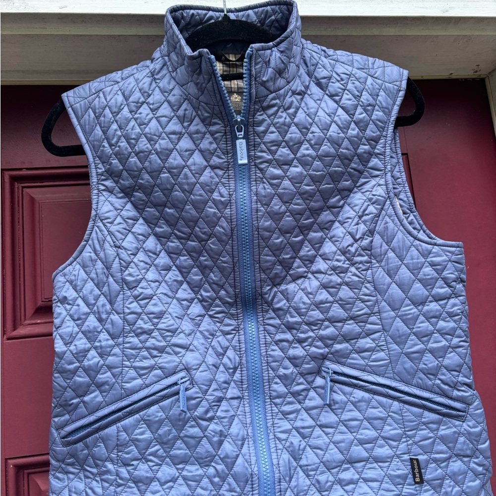 Barbour Quilted Light Blue Women's Vest Vintage 2003 Barbour Vest